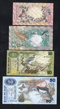 Sri Lanka/Ceylon 2, 5, 10, & 50 Rupee banknotes Set Of 4 Anima 1979 lUNC/r9d - worldbanknote