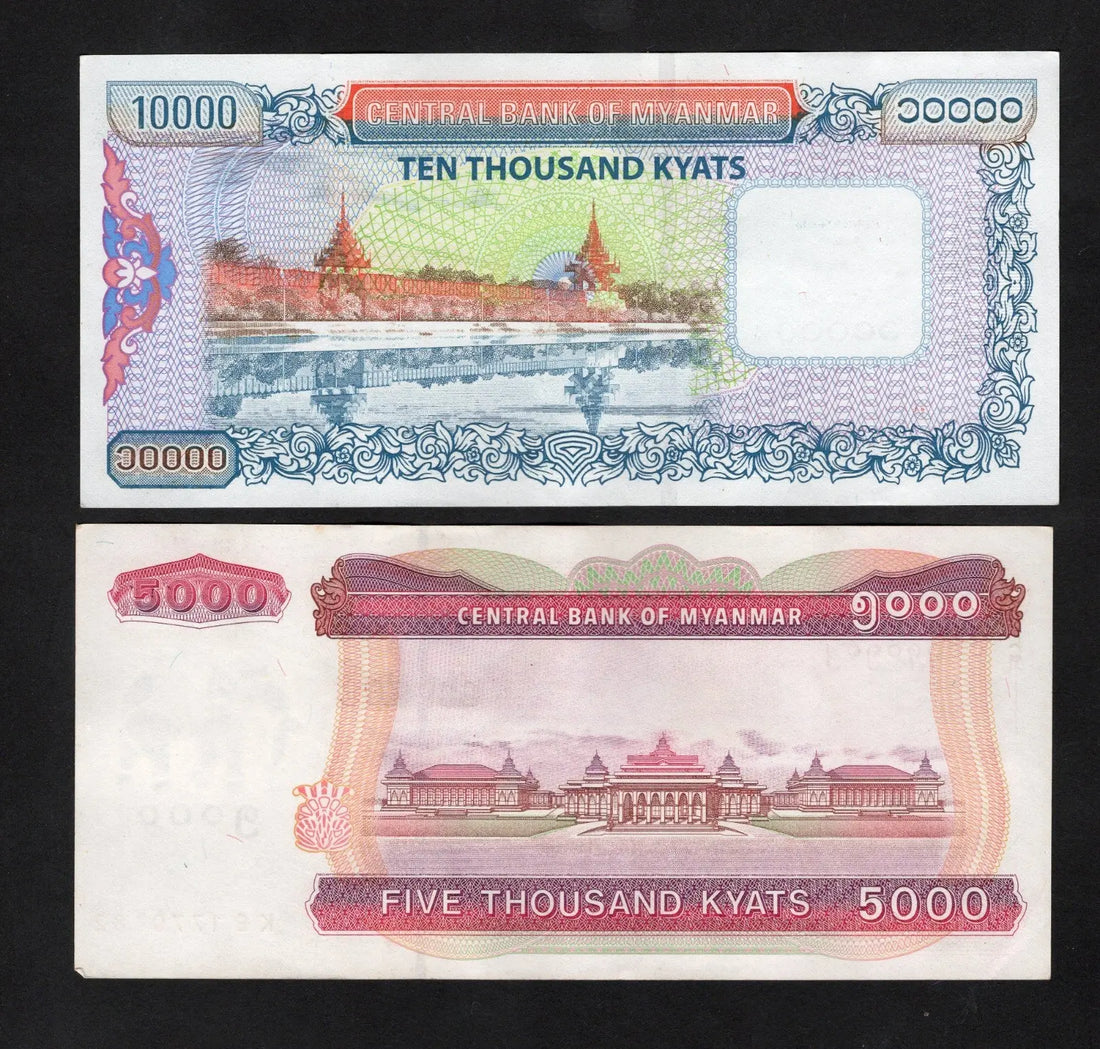 front of MYANMAR SET P83/P84* 5000/10000 KYATS* ND 2014/2015 XF/W2
