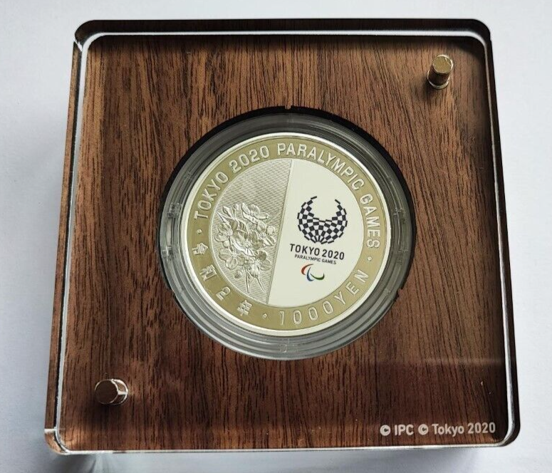 Tokyo Paralympic 2020 Game Wheelchair Tennis 1000Yen Silver Proof Coin - worldbanknote