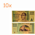 10xZimbabwe 100 Decillion Dollars  Gold Foil Banknotes African Lion
