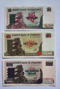 ZIMBABWE SET 5 Pcs 10,50,100,500 & 1000 Dollars 1994-1997/ref d8