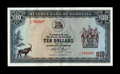 RESERVE BANK OF RHODESIA 10 DOLLARS 1975 BANKNOTE VF/REF D3 - worldbanknote