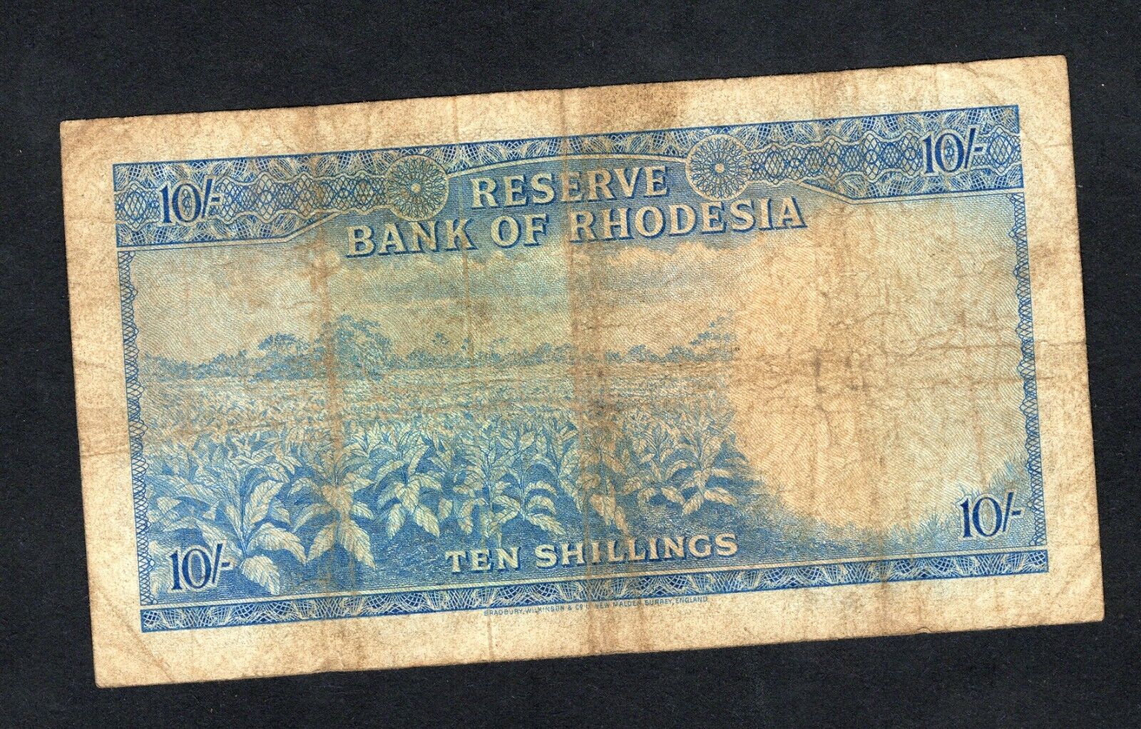 RESERVE BANK OF RHODESIA 10 SHILLING Well Used/ref d11