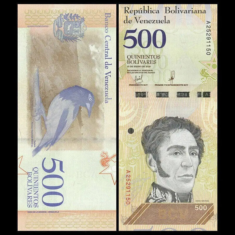 VENEZUELA BOLIVARES 100 X 500 2018 UNC LOT 100 PCS Total