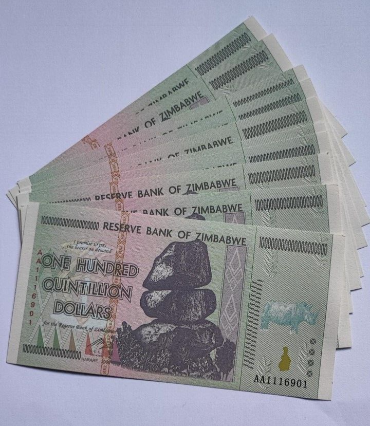 10xZimbabwe 100 Quintillion Dollars Banknote/Non Currency/Fantasy Note - worldbanknote