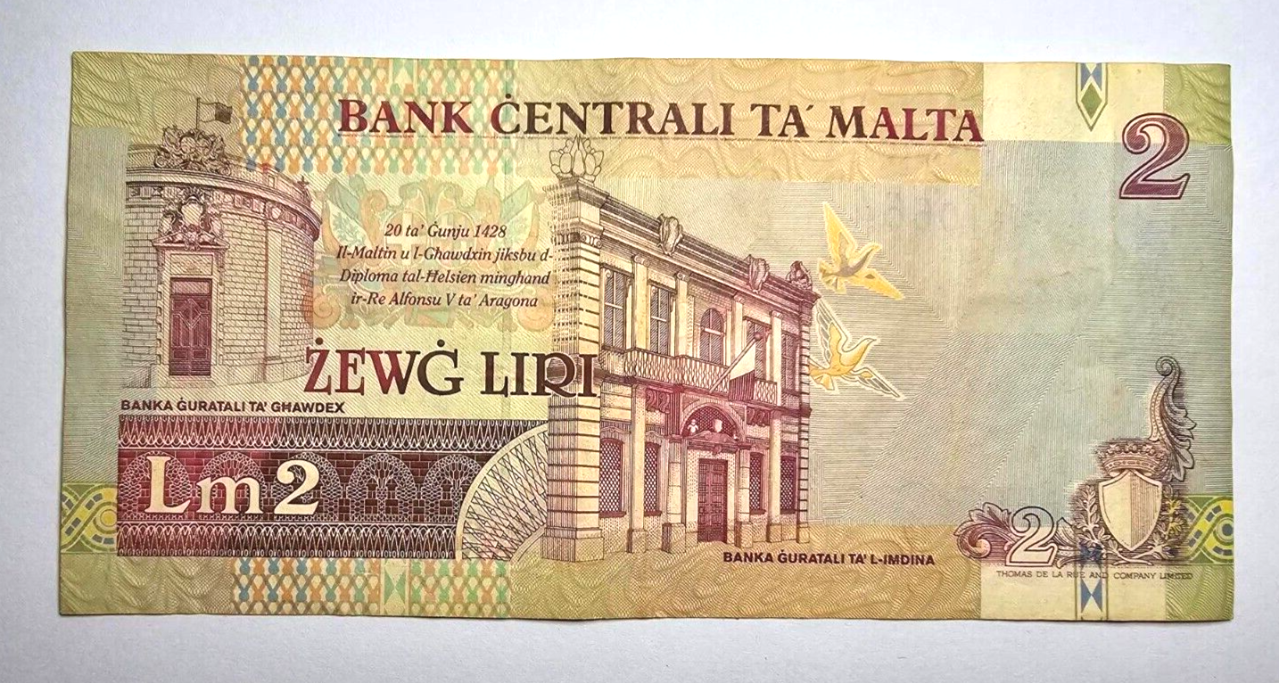 malta 2 liri very fine 1967 /ref d25 - worldbanknote