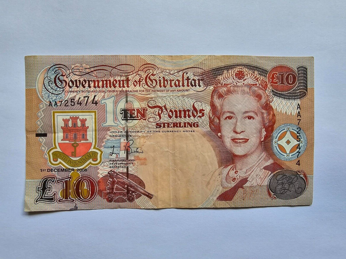 Gibraltar 10 Pounds 2006 P-32 Fine Qn. Elizabeth II - worldbanknote