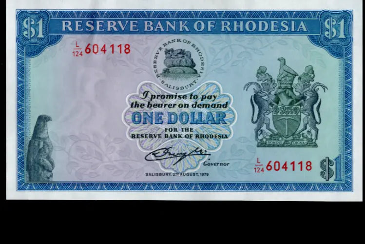 Rhodesia 1 Dollar UNC ~ P38/ref d4