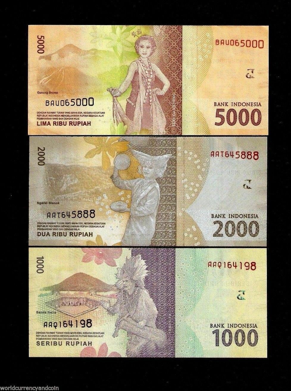 INDONESIA Set of 7 notes: 1000 2000 5000 10000 20000 50000 100000 UNC - worldbanknote