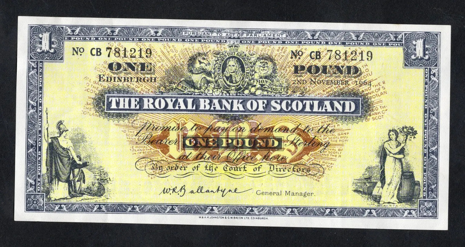 THE ROYAL BANK OF SCOTLAND £1 Banknotes 1952/66by Year & Prefix /REF D4
