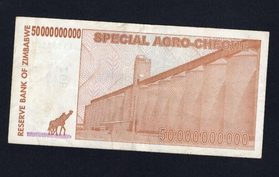 Zimbabwe 50 Billion Dollars 2008 XF Solid Serial Number /ref d3 - worldbanknote