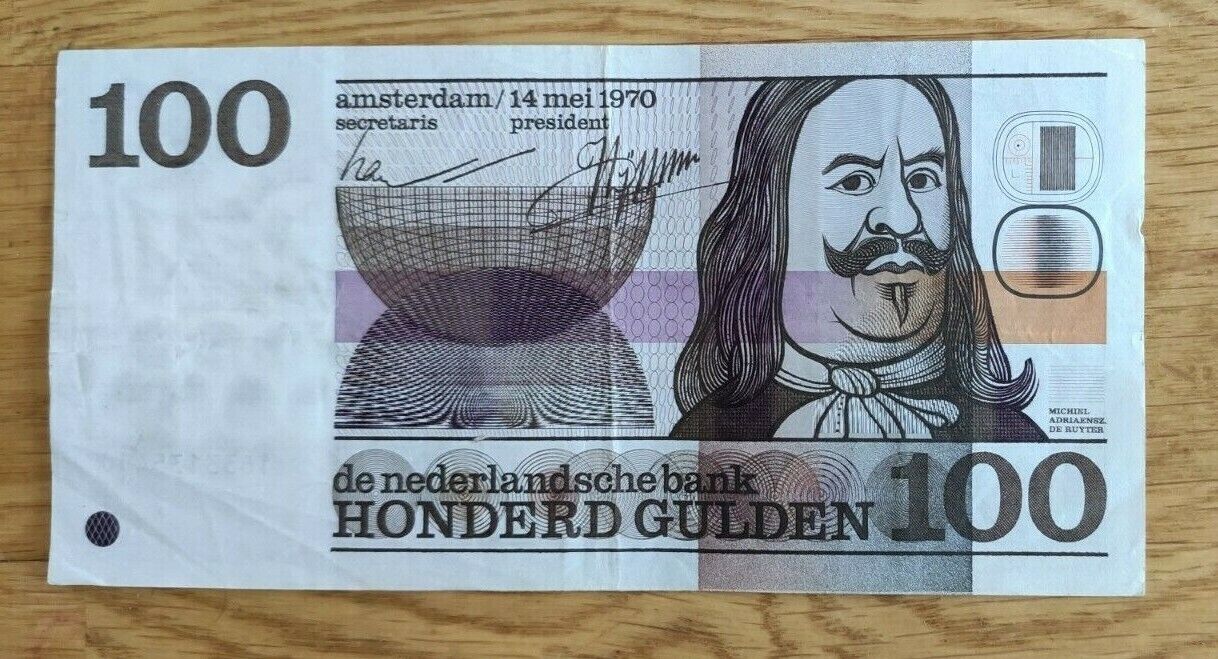 1970 Netherlands 100 Guilder Gulden - Michiel De Ruyter - worldbanknote