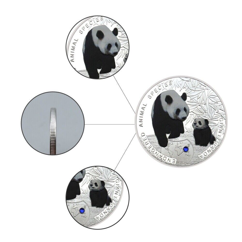 China Endangered Animal Panda Silver Plated Metal Coin - worldbanknote