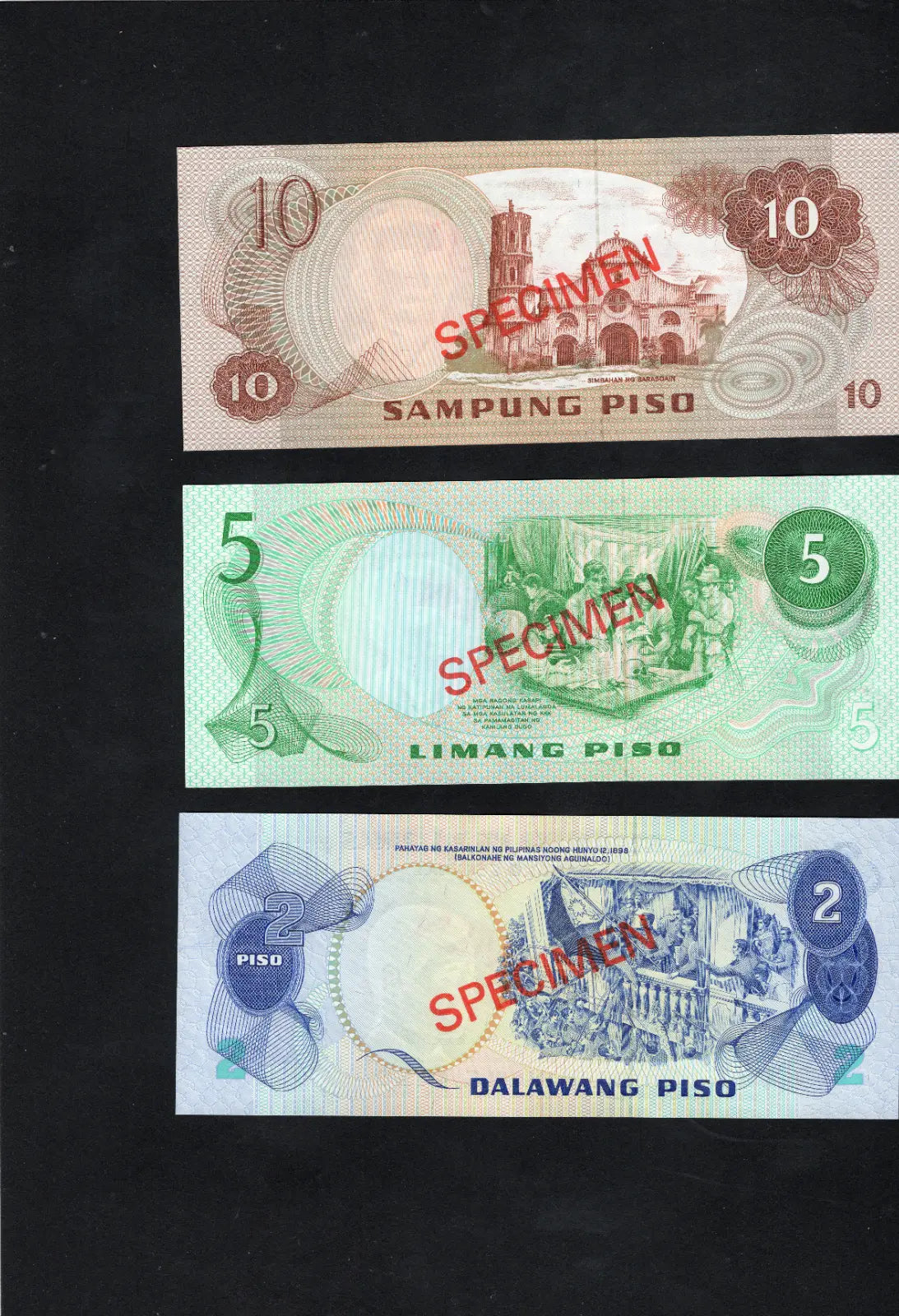 PHILIPPINES 1979 ... 2 - 100 PISO ... COLLECTOR'S SPECIMEN BANKNOTES UNC/d10