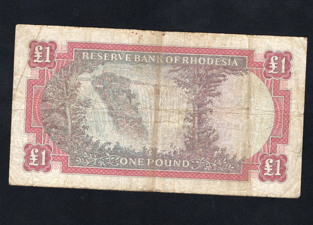 RESERVE BANK OF RHODESIA ONE POUND VERY FINE/ref d11
