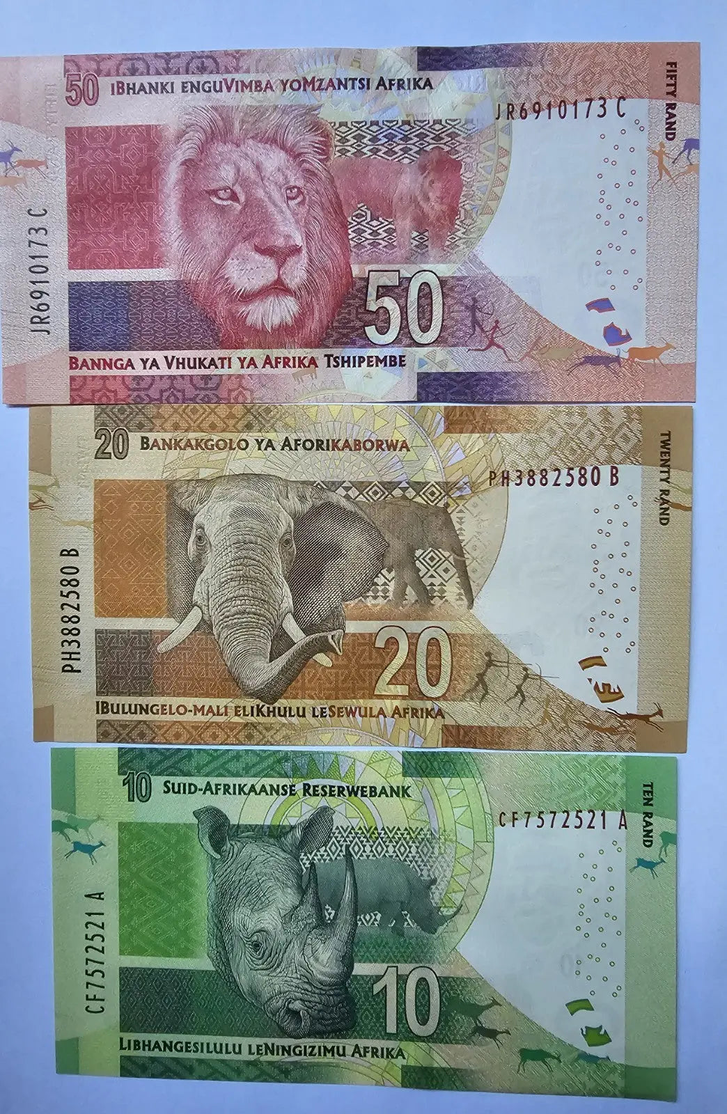 SOUTH AFRICA 10 20 50 100 200 Rand 2015 P-138b-142b UNC /W1