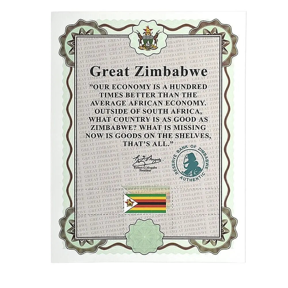 Zimbabwe ONE GOOGOL Containers Banknotes Paper Money Notes UNC