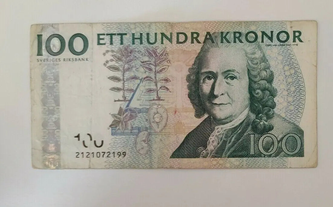 100 Sweden Kronor banknote used