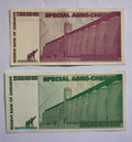 Set of 4 Zimbabwe 5 to 100 Billion Dollars Special Agro-Cheque Notea  AUNC