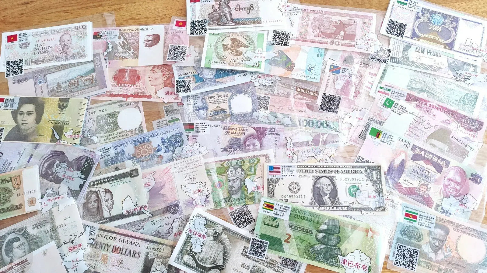 Lot Of 100 X World Banknotes. All Different All New 100 Pcs.