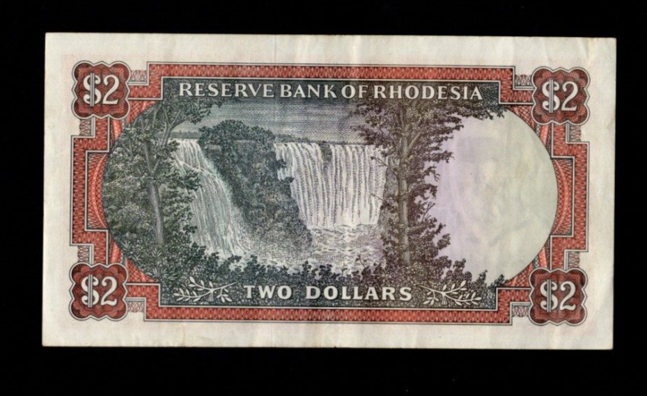 RESERVE BANK OF RHODESIA 2 DOLLARS 1977 BANKNOTE EXTREMELY FINE/REF D2 - worldbanknote