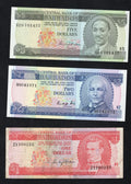 Barbados Dollar banknotes20. 10.5.2 .1 dollars set(2007-1012)VF/AUNC/C1