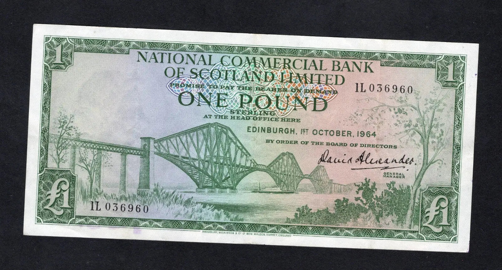 National Commercial Bank of Scotland £1 Banknote Choose year and prefix /REF D6