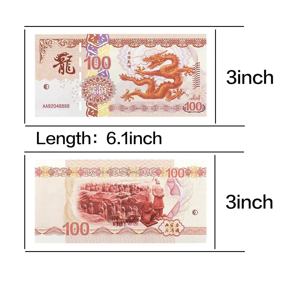 9  New Chinese Dragon Banknote with Serial Number and security features