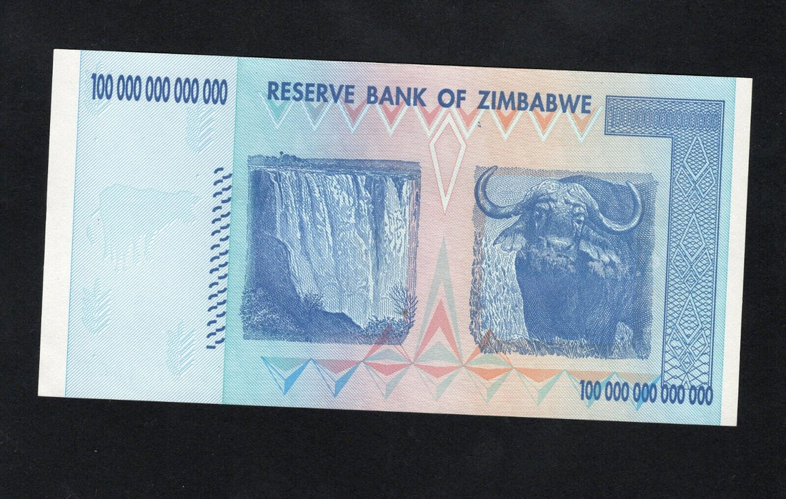 Zimbabwe 100 Trillion Dollar Genuine UNC AA Serial Number UV checked - worldbanknote