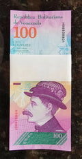 VENEZUELA 100 BOLIVARES SOBERANOS 2018  NEW BUNDLE 100 PCS UNC