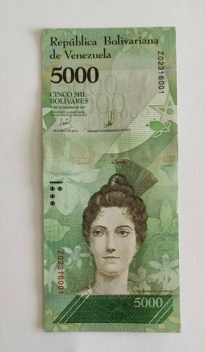Venezuela 5000 Bolivares 2017 P-97b Banknotes UNC Replacement 