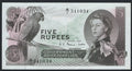 Front Seychelles 5 Rupees Banknote 1968 AUNC