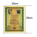 Googolplex Containers Gold Foil Banknote Zimbabwe Large Certificate Collectibles