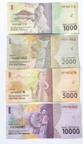 Indonesia 1000 + 2000 + 5000 + 10000 Rupiah 2016 Set of 4 Banknotes 4 PCS UNC - worldbanknote
