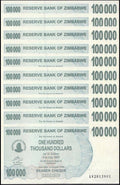 Zimbabwe 100000 Dollars 2006 2007, UNC, 10 Pcs LOT, Consecutive, P-48b - worldbanknote