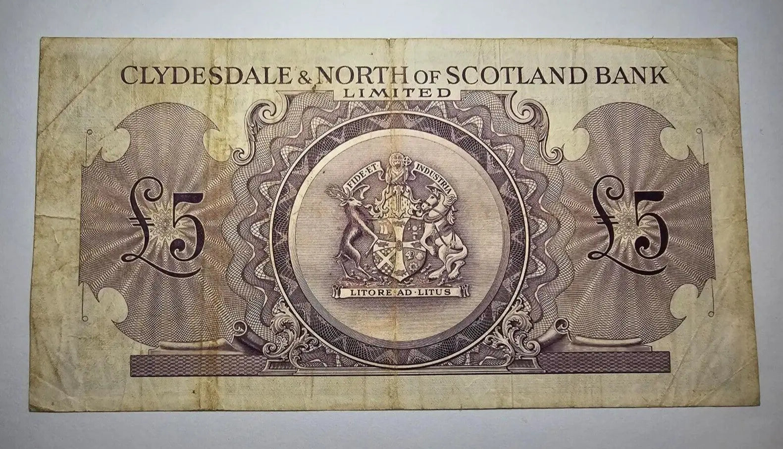 Clydesdale & North of Scotland Bank £5 BANKNOTE FINE/REF B2