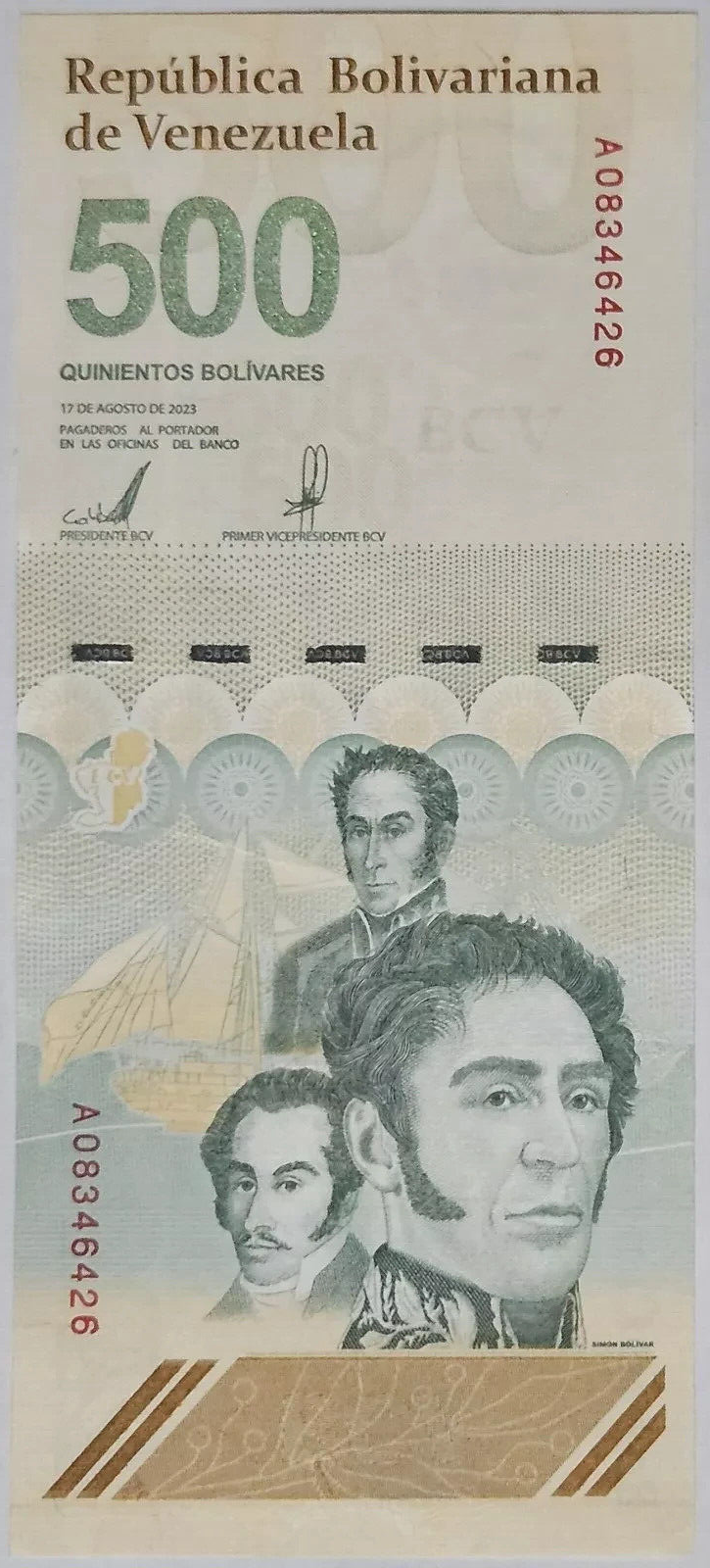 10xNEW BANKNOTE 500 BOLIVARES (500'000.000 BS) 2023 /2024 VENEZUELA UNC - worldbanknote