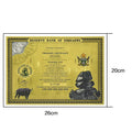 100 Trillion Dollar Gold Foil Banknote Zimbabwe Large Certificate Collectibles