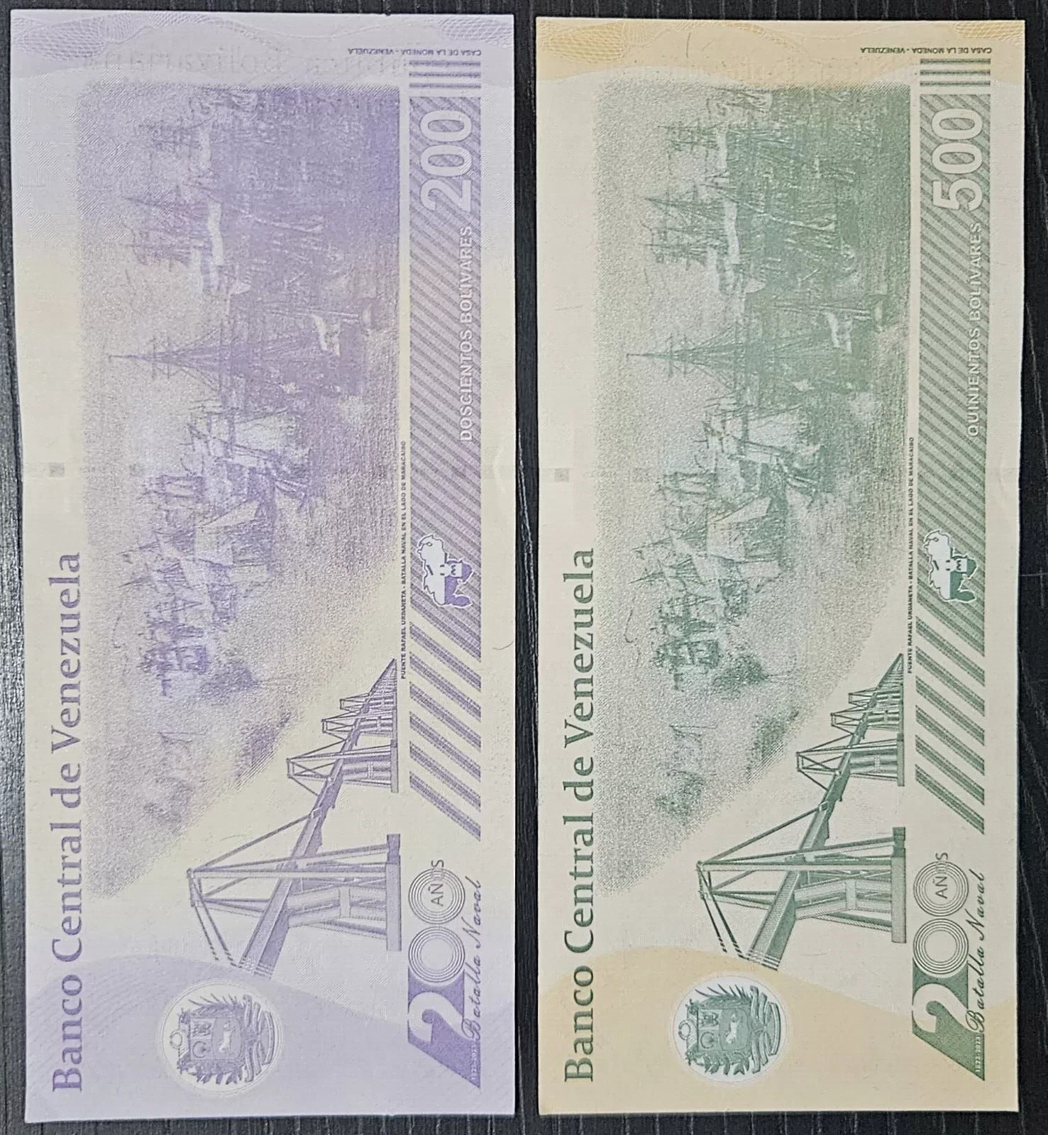 BANKNOTE SET OF 2 :200/500 BOLIVARES 2023 /2024 VENEZUELA UNC First RUN - worldbanknote