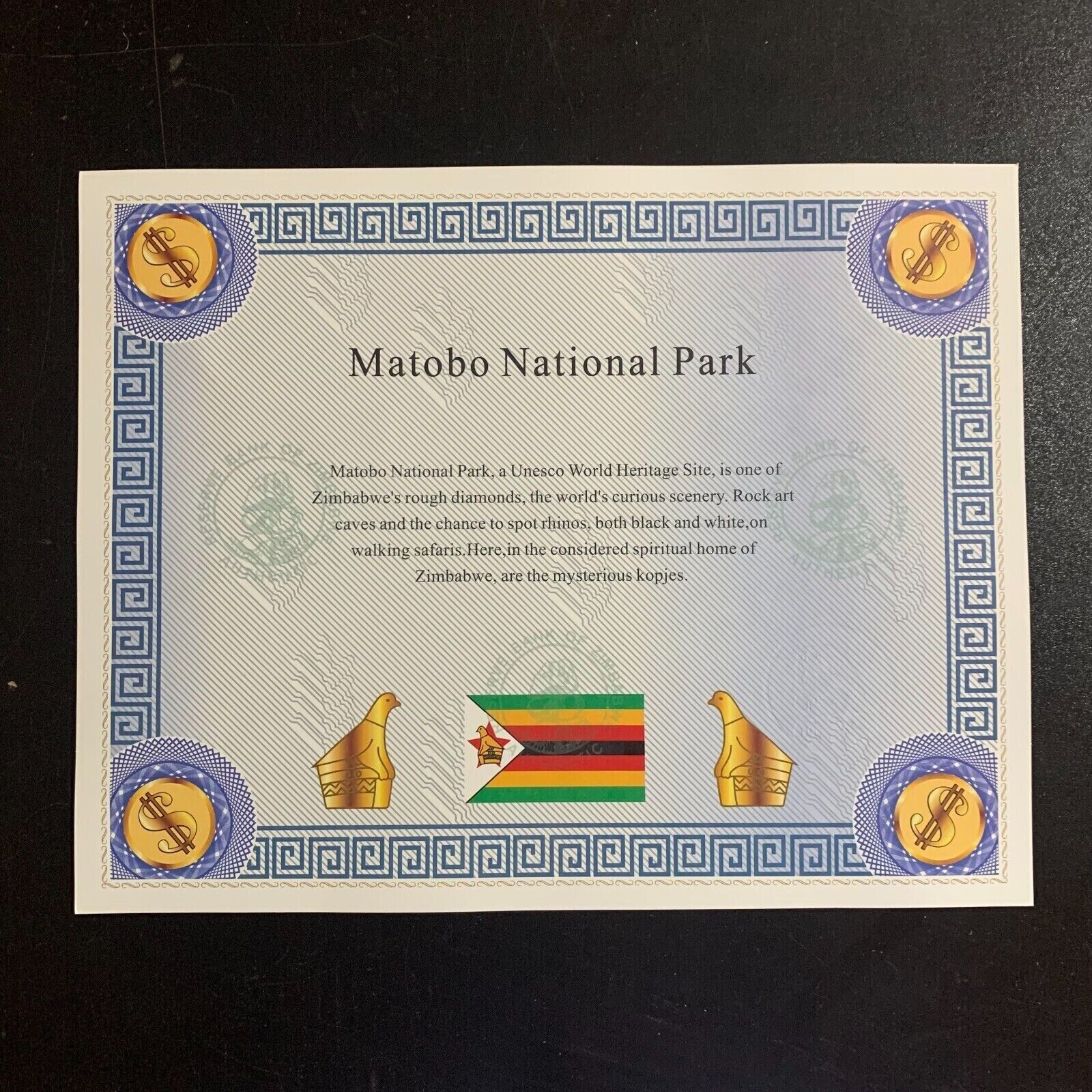 Zimbabwe :Inventory List: Fifty Containers certificates - worldbanknote