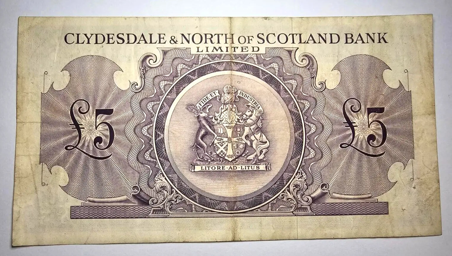 Clydesdale & North of Scotland Bank £5 BANKNOTE FINE/REF B22