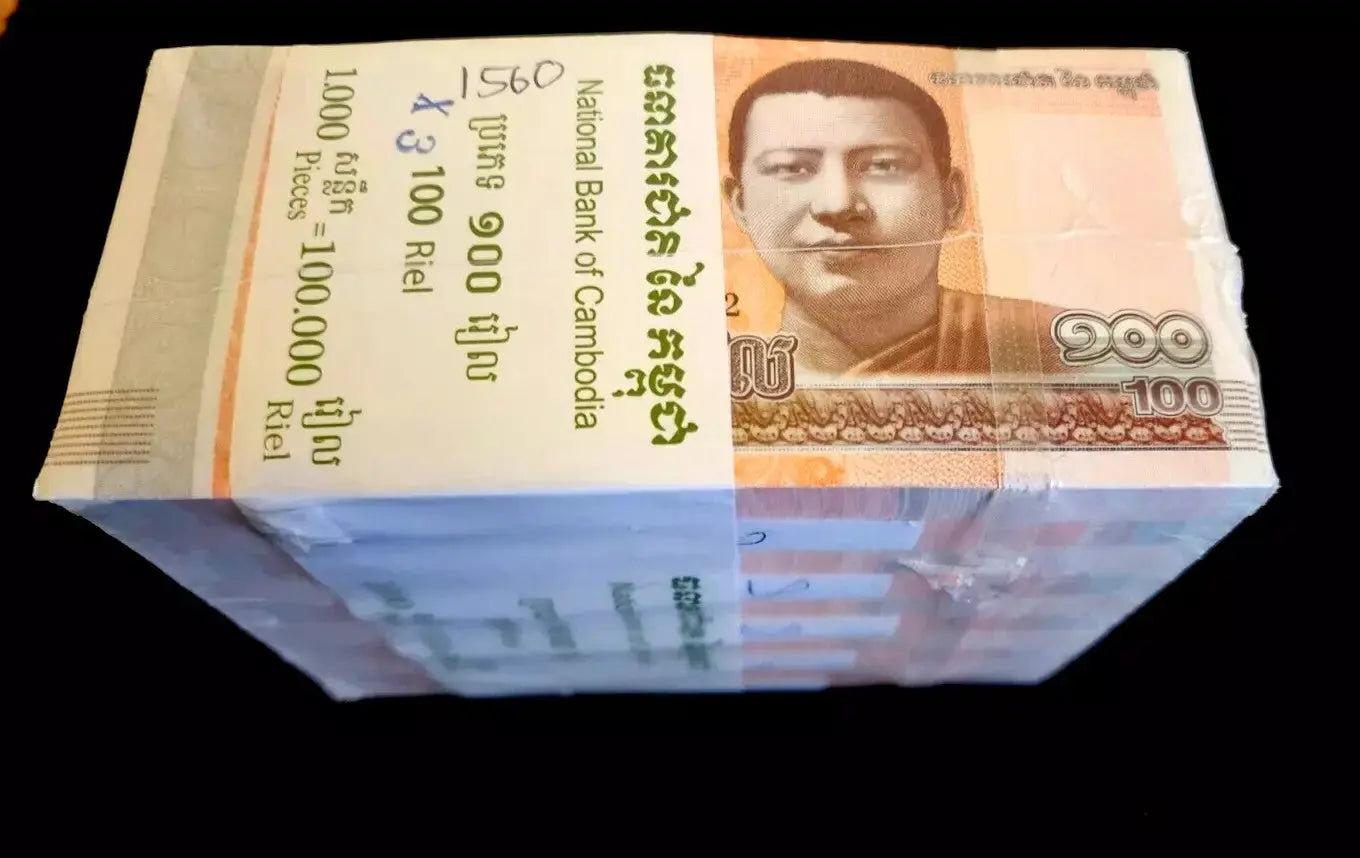 Brick 1000 PCS, Cambodia 100 Riels, 2014 / 2015, P-New, UNC, Lot Pack