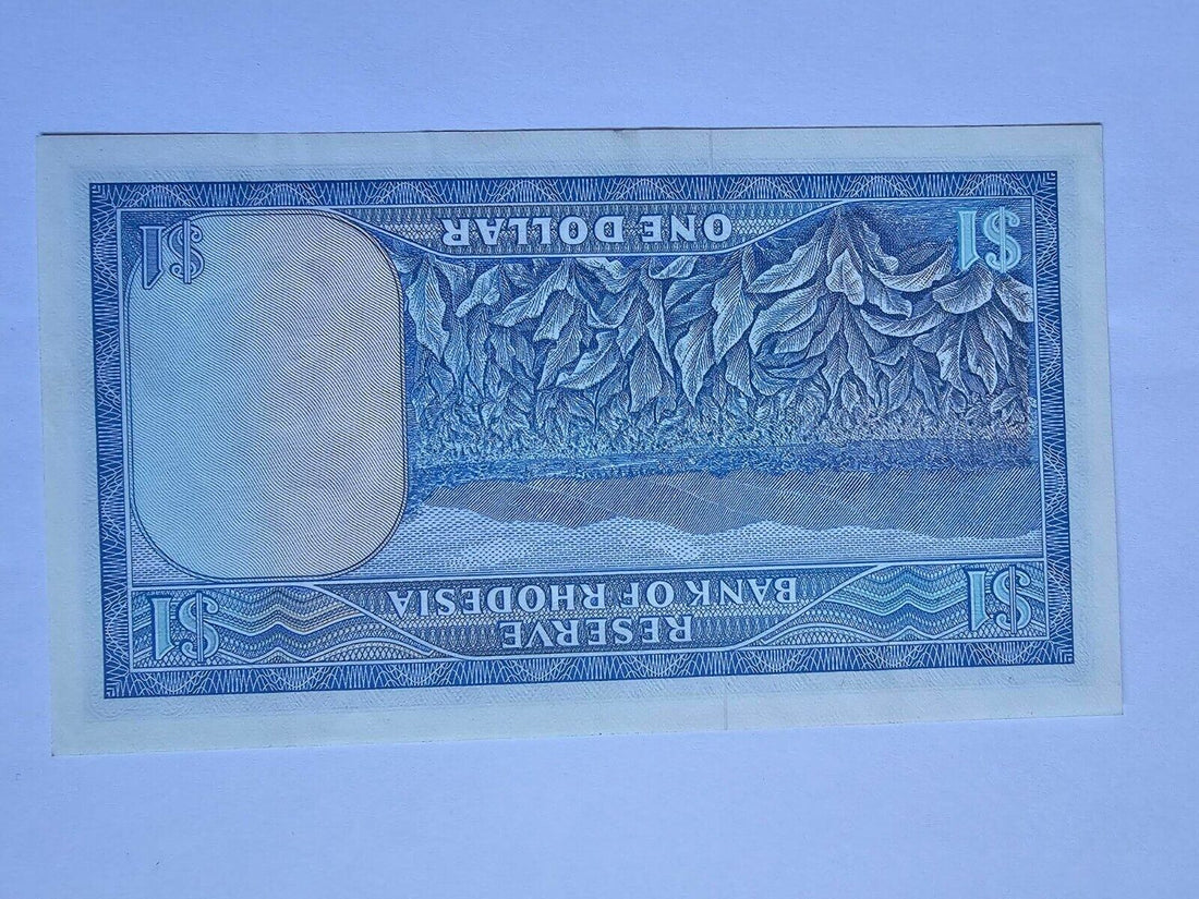 1976 RHODESIA (ZIMBABWE) 1 OLD RHODESIAN DOLLAR BANKNOTE AFRICA AUNC - worldbanknote