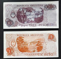 ARGENTINA 1,10 PESOS (P293 - 295) N. D. (1970-76) SET OF 2 NOTES UNC