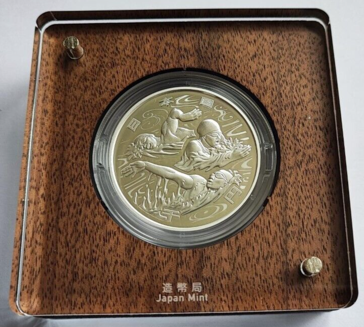 Japan 2020 Tokyo Olympic1000 Yen Silver Proof coin Aquatics - worldbanknote
