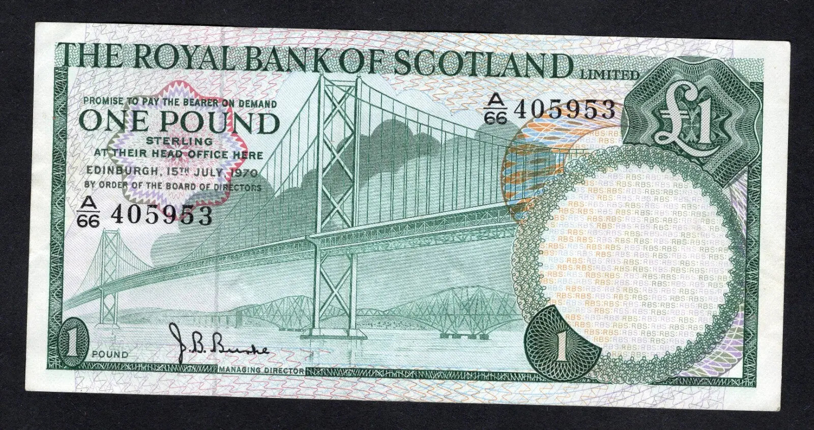 Royal BANK OF SCOTLAND  ONE POUND 1968/70 choose Year & Prefix See Menu/REF D6