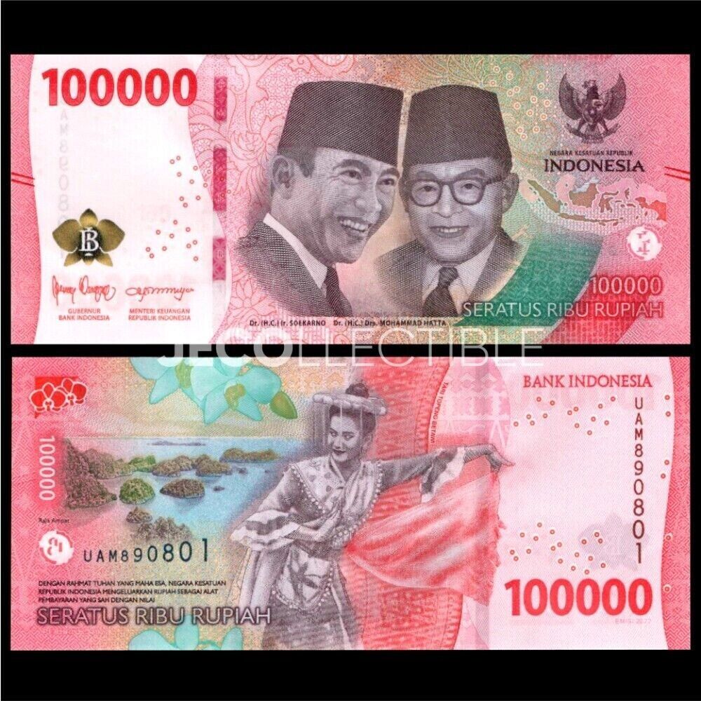 Indonesia 100000 Rupiah 2022 NEW P 168 UNC - worldbanknote