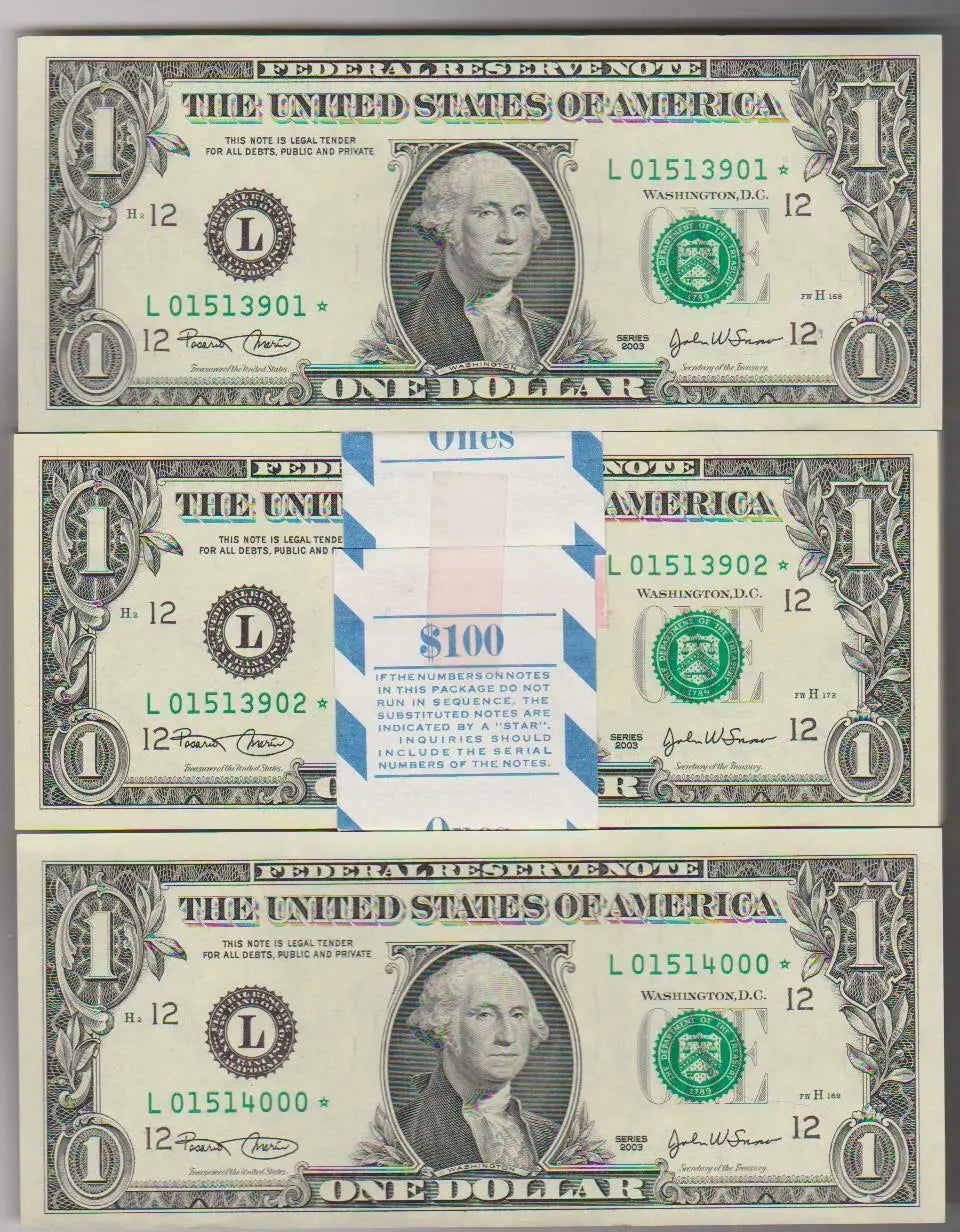 2003 "L" San Fran $1 100 Consecutive Star(replacement) Notes/ Price Per Note