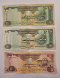 UAE SET United Arab Emirates 5 , 10, And 10  Dirhams Used  /ref d1