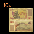 10xZimbabwe 1 Centillion Dollars 24K Gold Foil Banknote 100 Trillion Series - worldbanknote